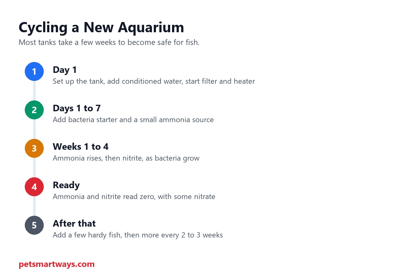 Timeline for cycling a new aquarium before adding fish