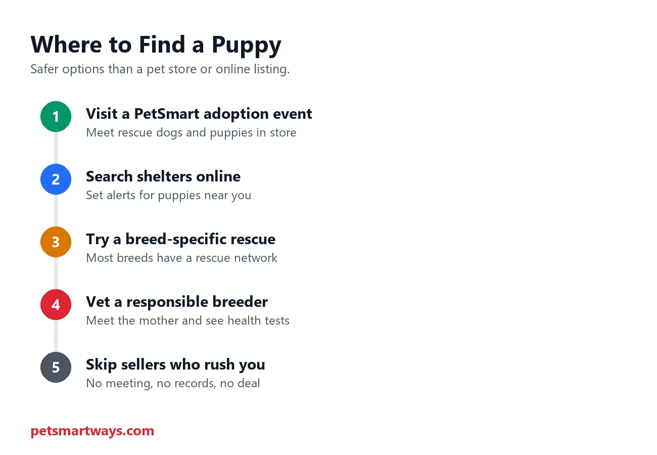 Five safer ways to find a puppy instead of a pet store